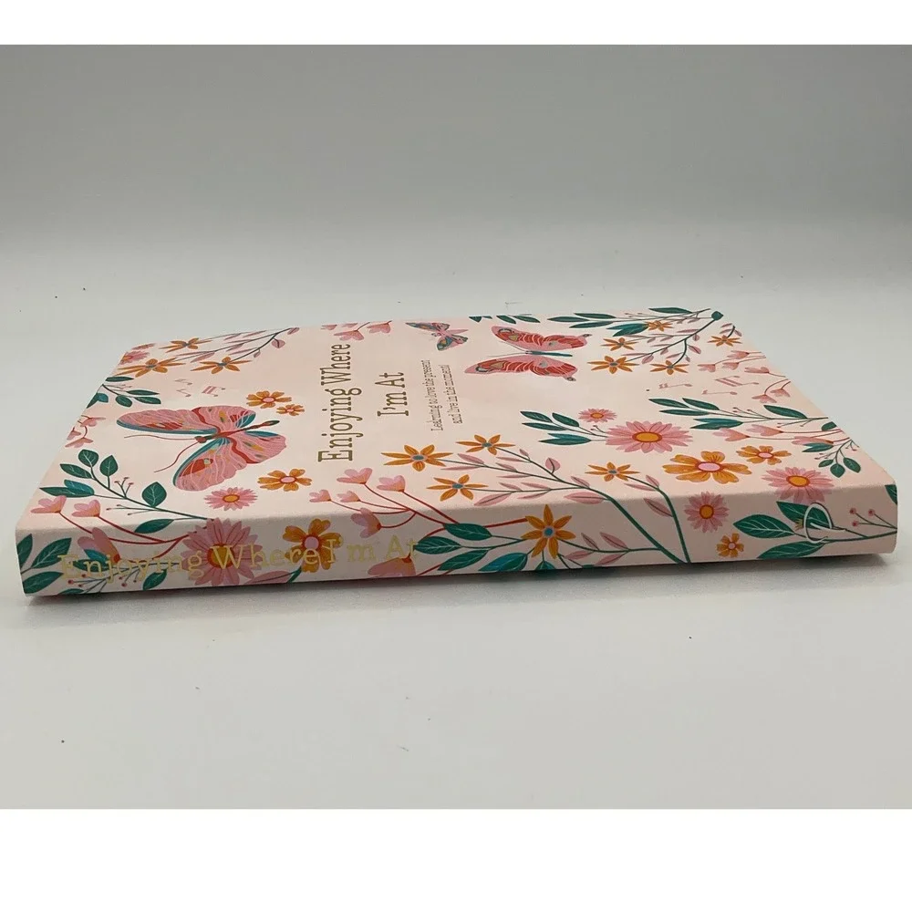 Piccadilly Enjoying Where I'm At Guided Journal Butterfly Floral Pink Gold Foil